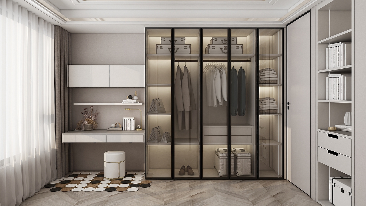 【室内设计】简约平板衣帽间（图ZMzIzNzMzMzg4） - 家装设计 - 站酷设计师老北子原创素材 - 站酷ZCOOL