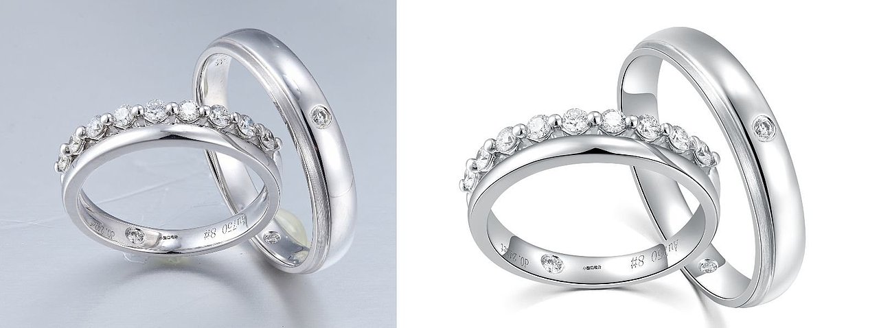 情侣戒指珠宝精修效果图