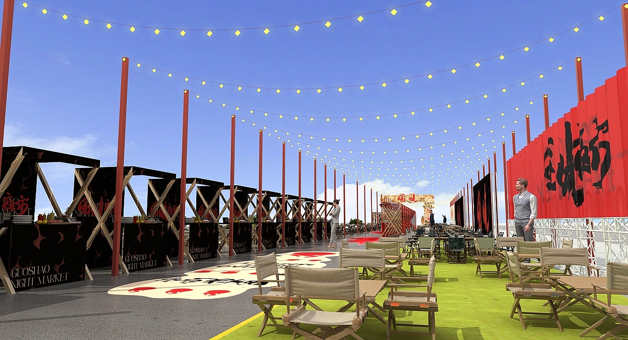 夜市烧烤集市3D市集效果图（图ZMzU2MDUzOTE2） - 建筑/空间 - 站酷设计师AK212原创素材 - 站酷ZCOOL