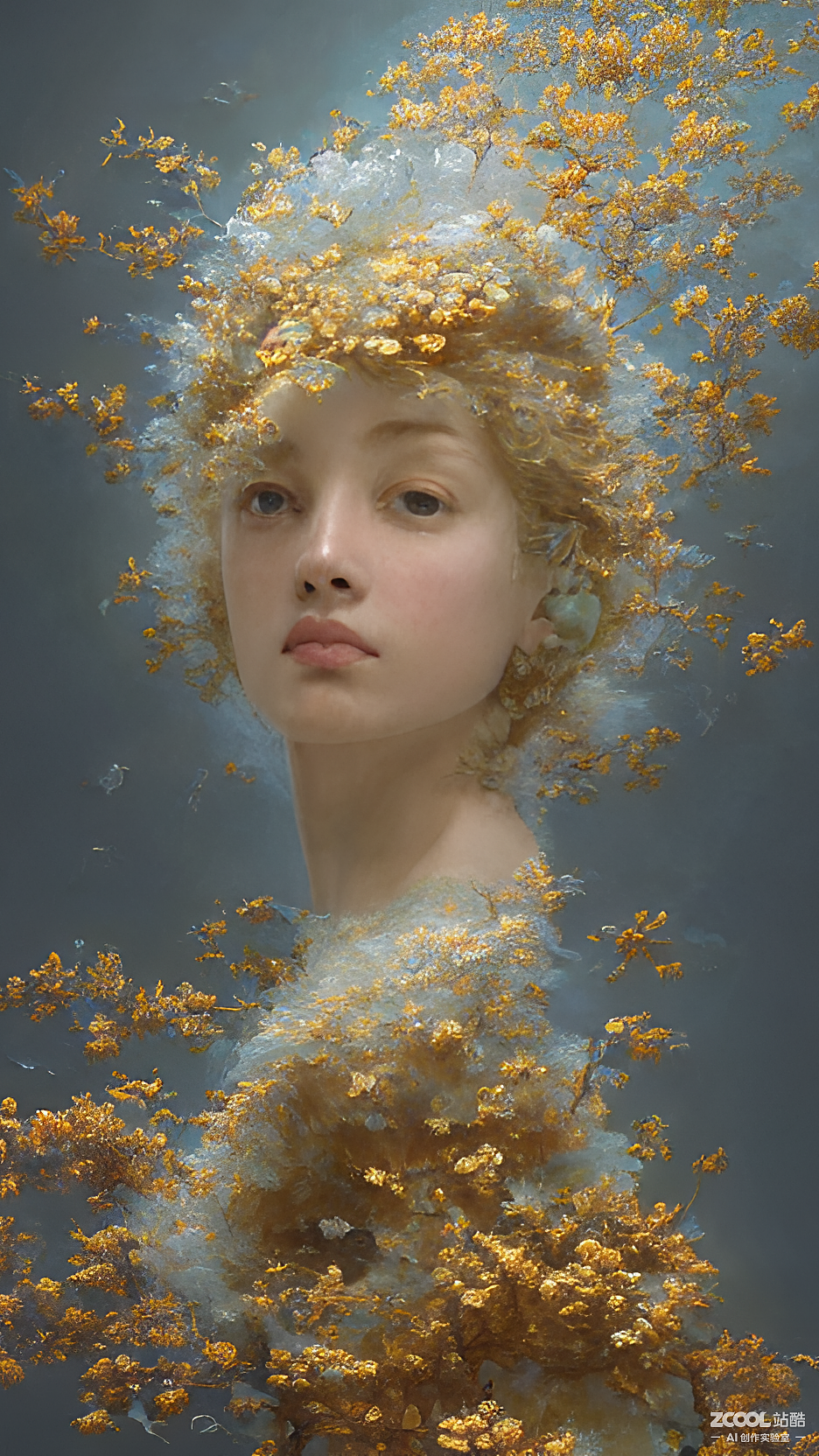 #AI创作实验室#【思考的女人】【蛋白石雕X花道】（图ZMzIwNTg2OTQw） - AI作品 - 站酷设计师xingceng2号原创素材 - 站酷ZCOOL