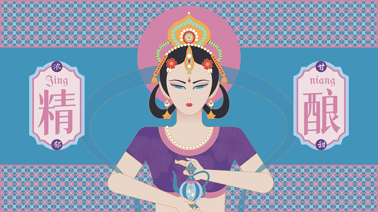 诗经淇水，富美鹤城——窈窕淑女（图ZMzMzODk3MTIw） - 商业插画 - 站酷设计师阿狸de姐姐原创素材 - 站酷ZCOOL