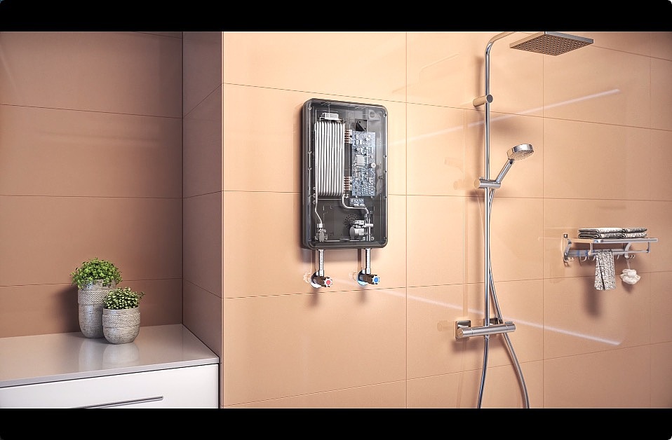 松立即热型电热水器三维CG动画