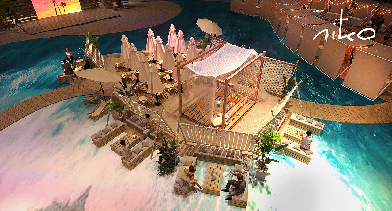 热带海岛风落日集市活动