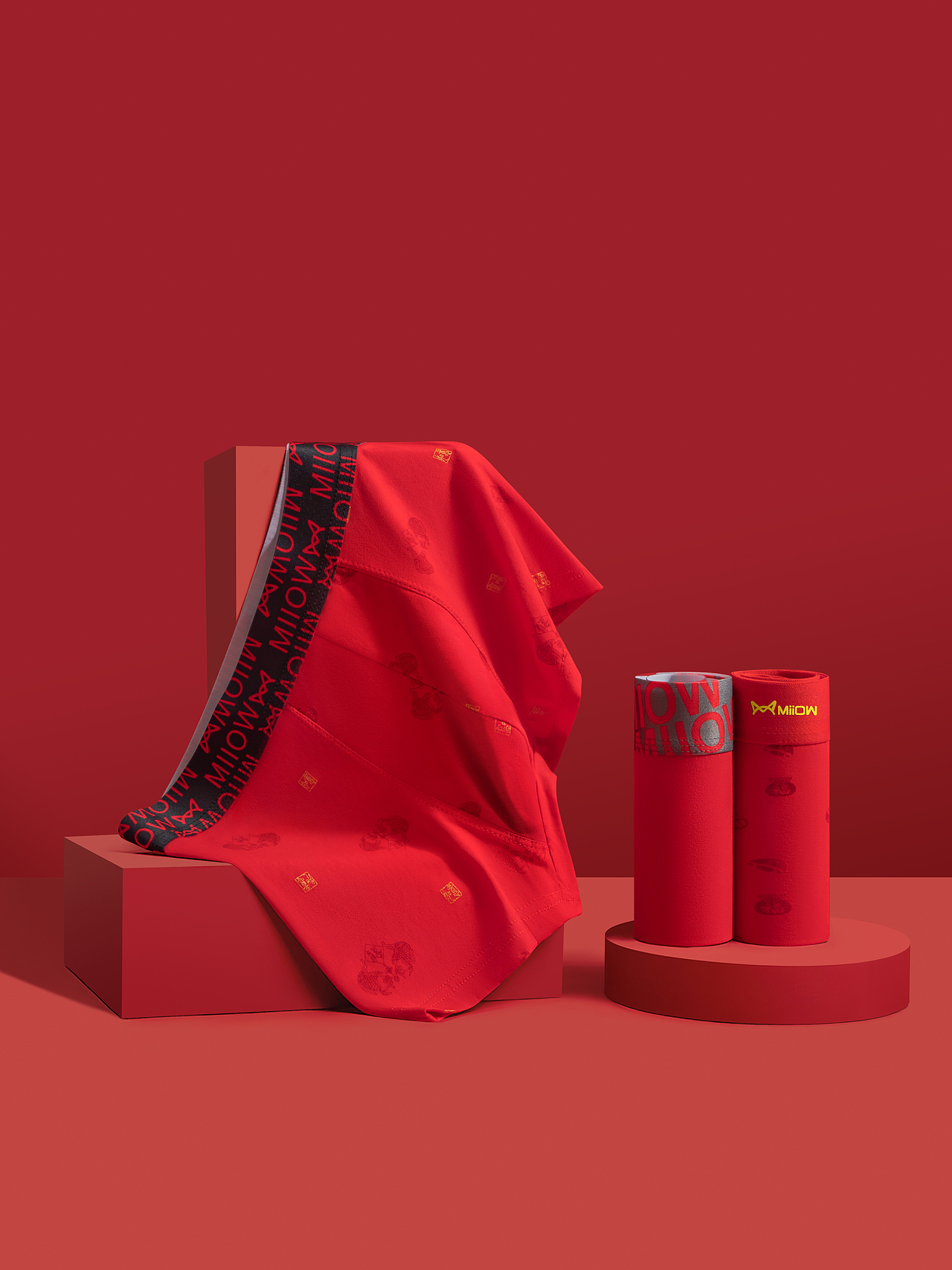 猫人鸿运内衣内裤袜子套装静物拍摄修图