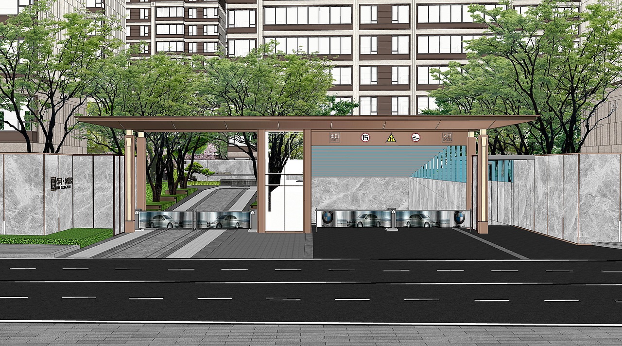 保利国璟院大区景观SU模型下载