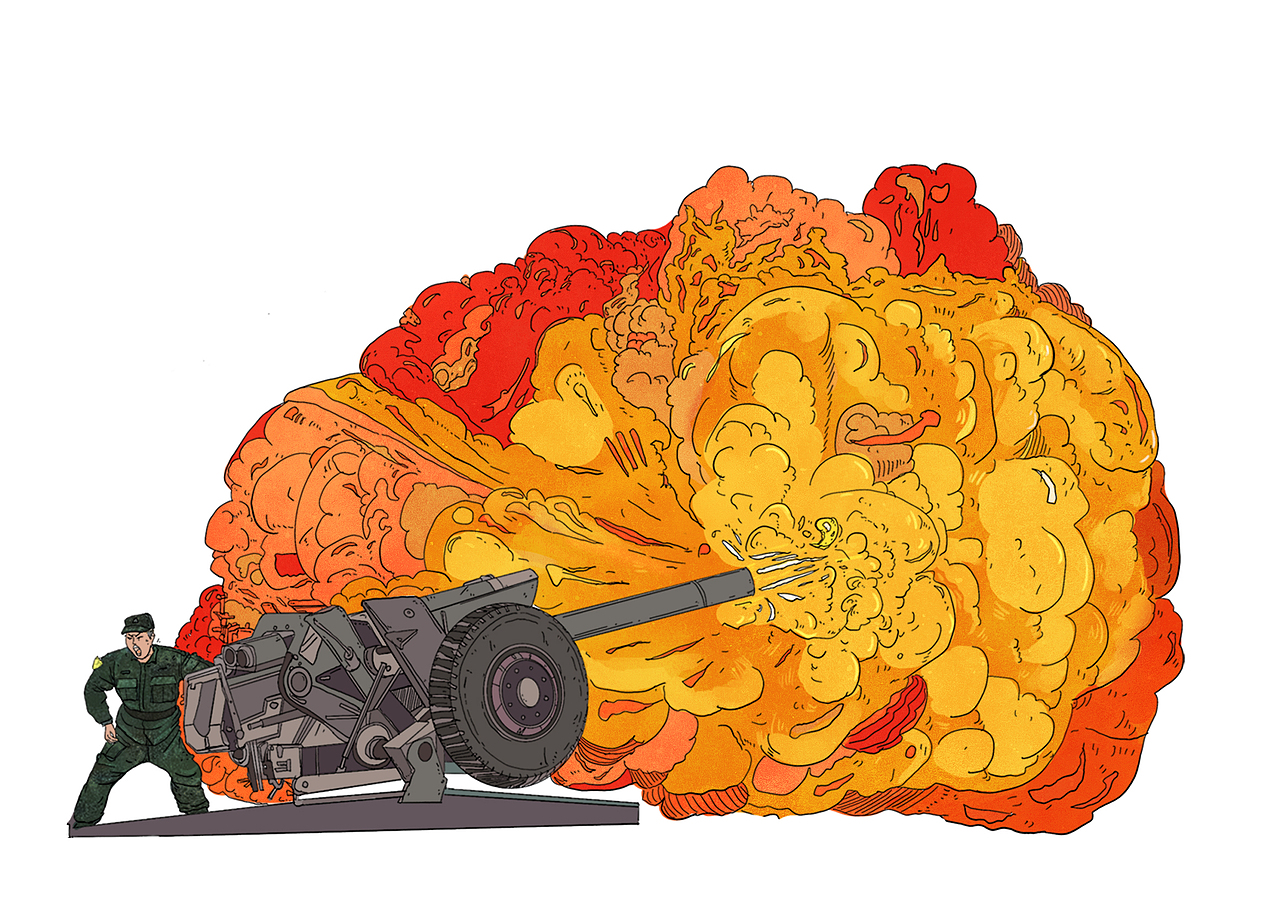 军事题材插画《万炮齐发》8/18（图ZMzQ1Nzc0MzE2） - 艺术插画 - 站酷设计师南河湾原创素材 - 站酷ZCOOL