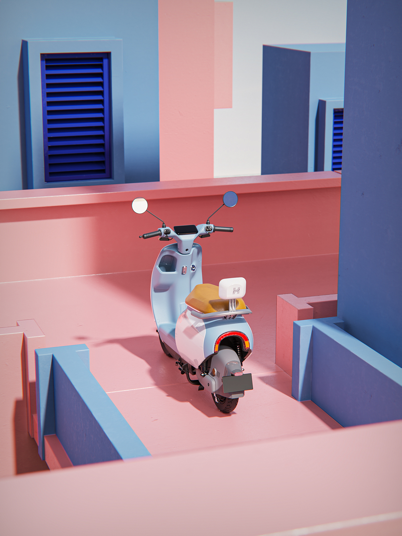 哈啰MC35电动车渲染图（图ZMzAyMTYyOTUy） - 产品 - 站酷设计师Jeremy_楽悟路原创素材 - 站酷ZCOOL