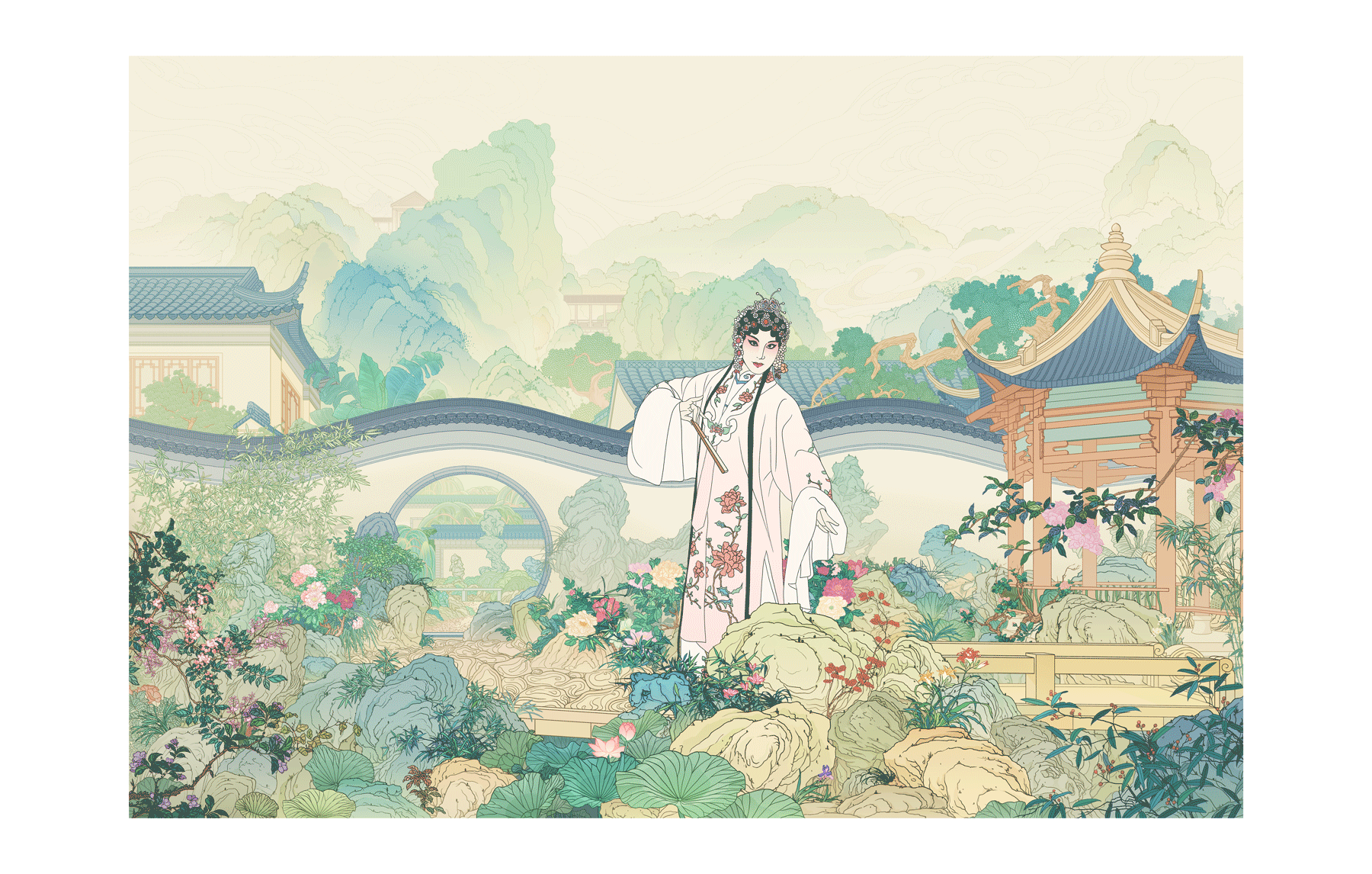 【牡丹亭-皂罗袍】动态插画练习（图ZMzA2MDMzMDMy） - 创作习作 - 站酷设计师守恒原创素材 - 站酷ZCOOL