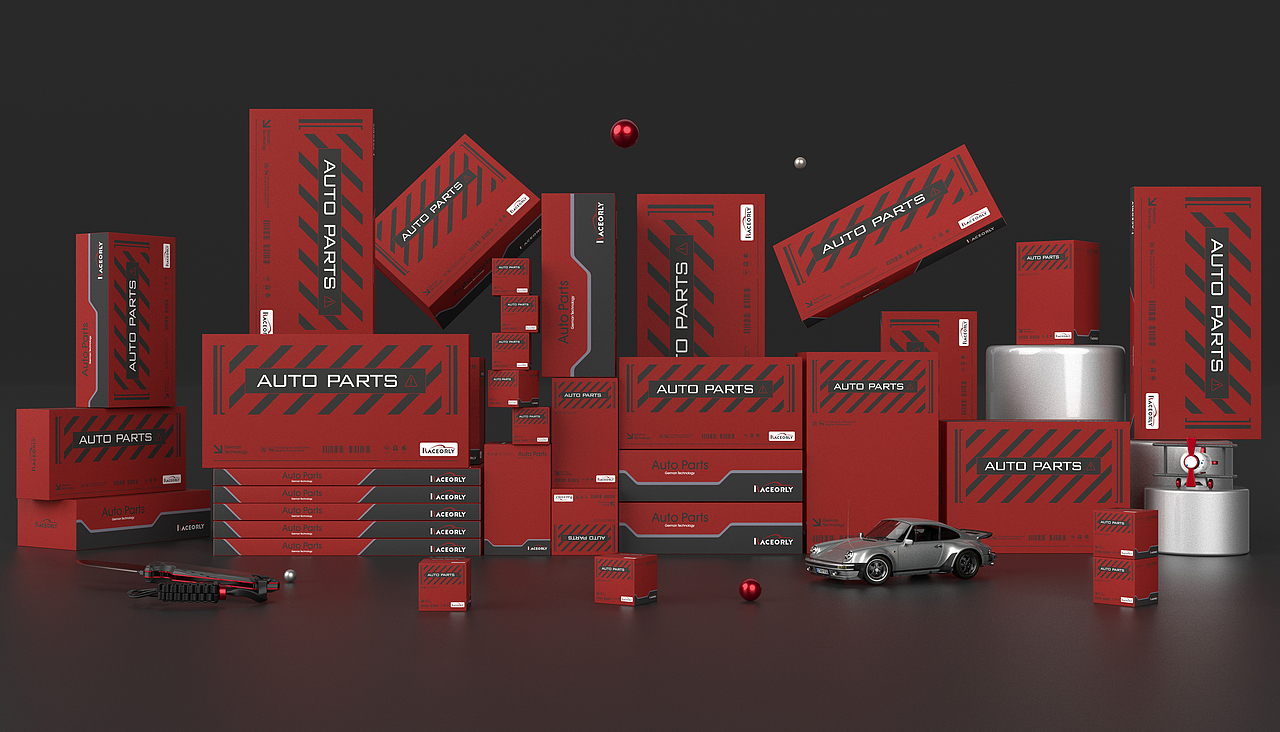 汽车零部件通用包装设计作品案例-悟杰品牌视觉设计
