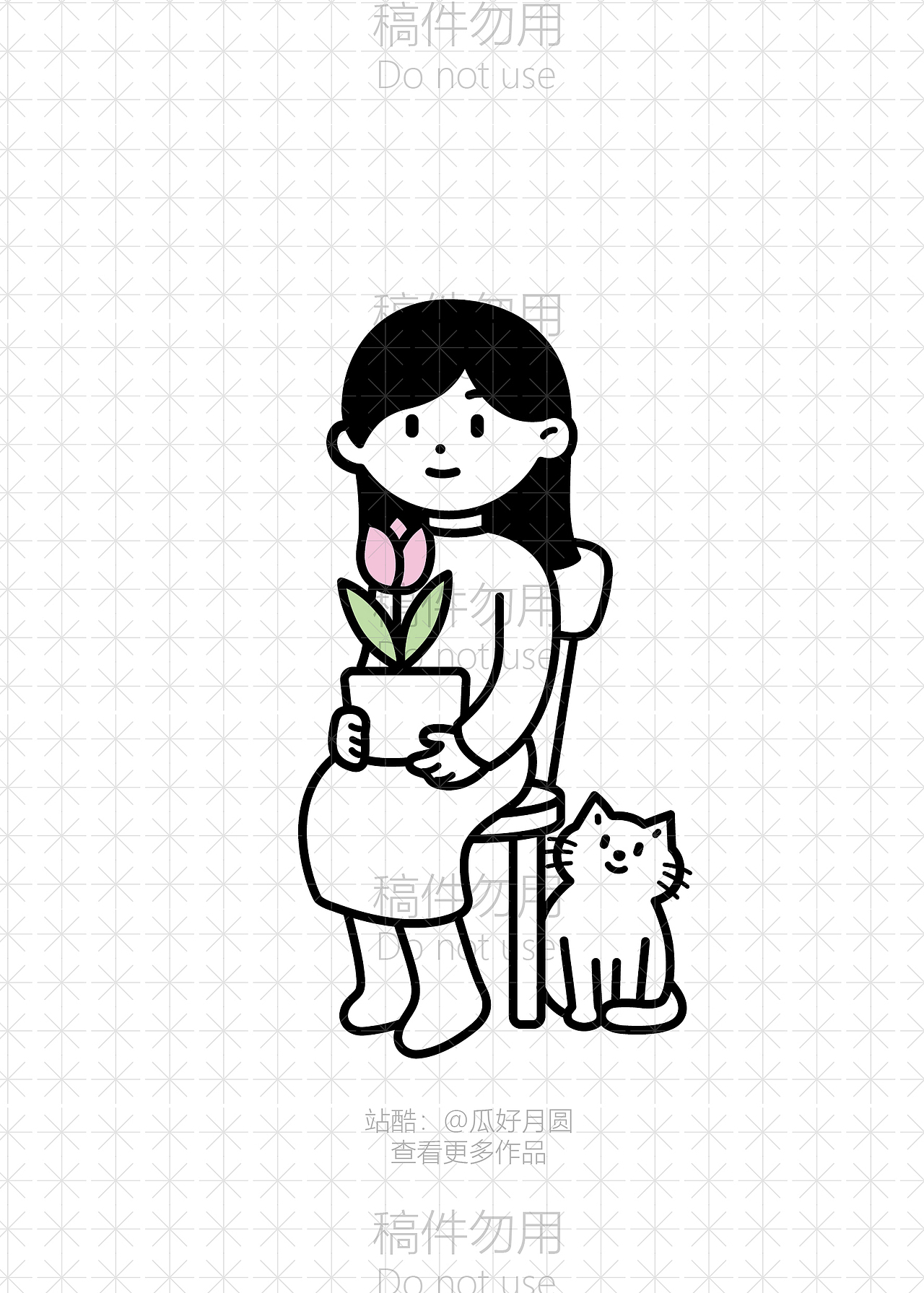 简洁线条风插画