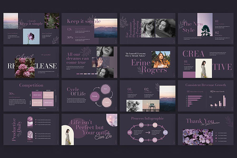 50页大气精美摄影图片展示活动营销策划多用途PPT模板