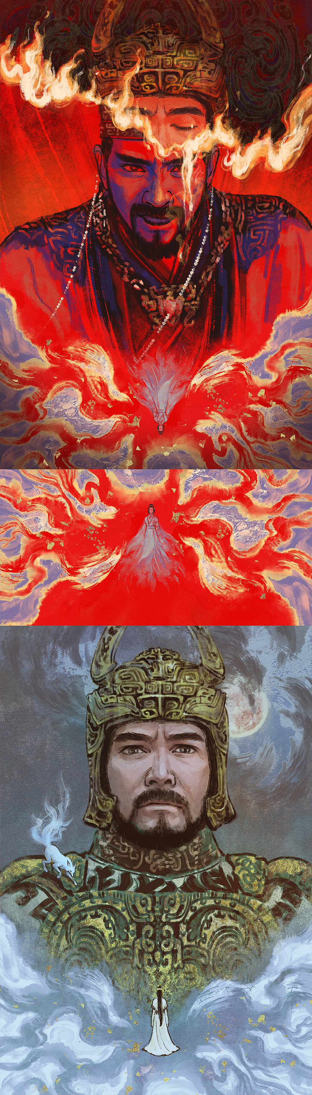 电影封神第一部同人水墨风插画