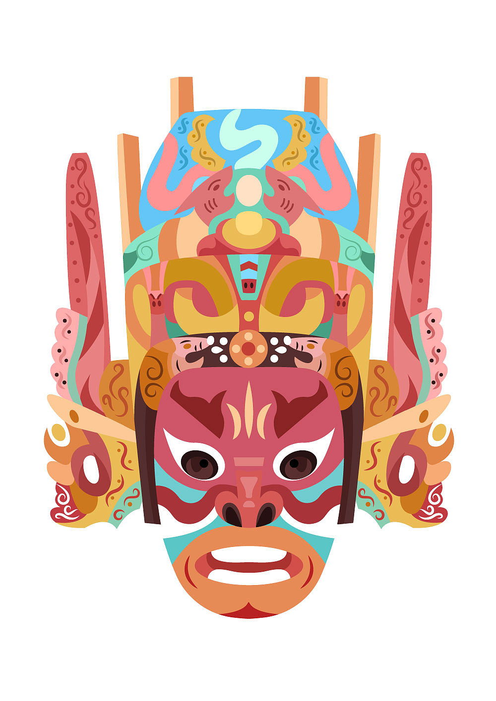 变脸艺术脸谱（图ZMzIxNTkzMzU2） - AI作品 - 站酷设计师插画搬运工豆豆原创素材 - 站酷ZCOOL