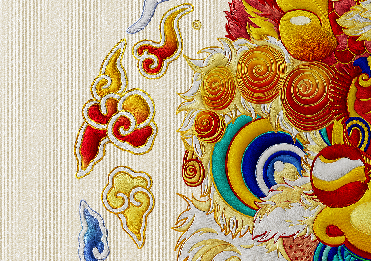 好奇纸尿裤刺绣工艺材质渲染