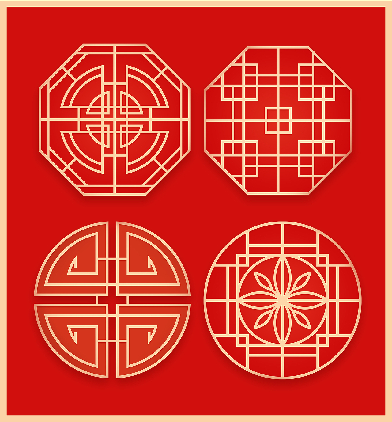 中式传统纹样图案——回字纹（图ZMzAzNzUzOTUy） - 商业插画 - 站酷设计师油奈夹子原创素材 - 站酷ZCOOL
