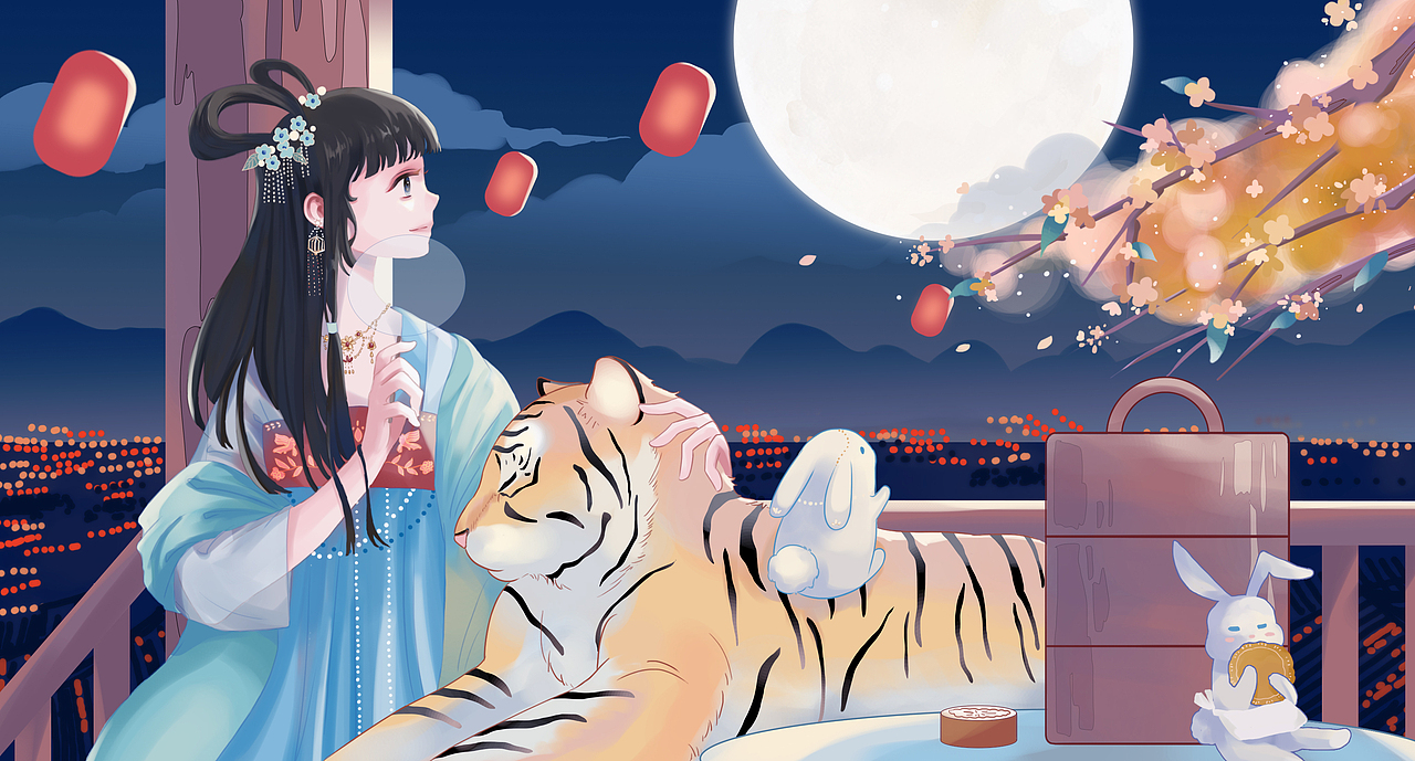 花好月圆——中秋贺图（图ZMzE0NjEwOTUy） - 创作习作 - 站酷设计师hmzhui原创素材 - 站酷ZCOOL