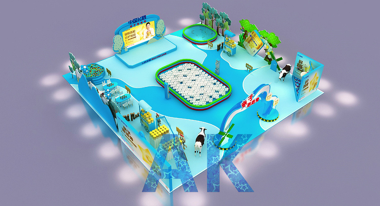 飞鹤快闪店3D设计效果图