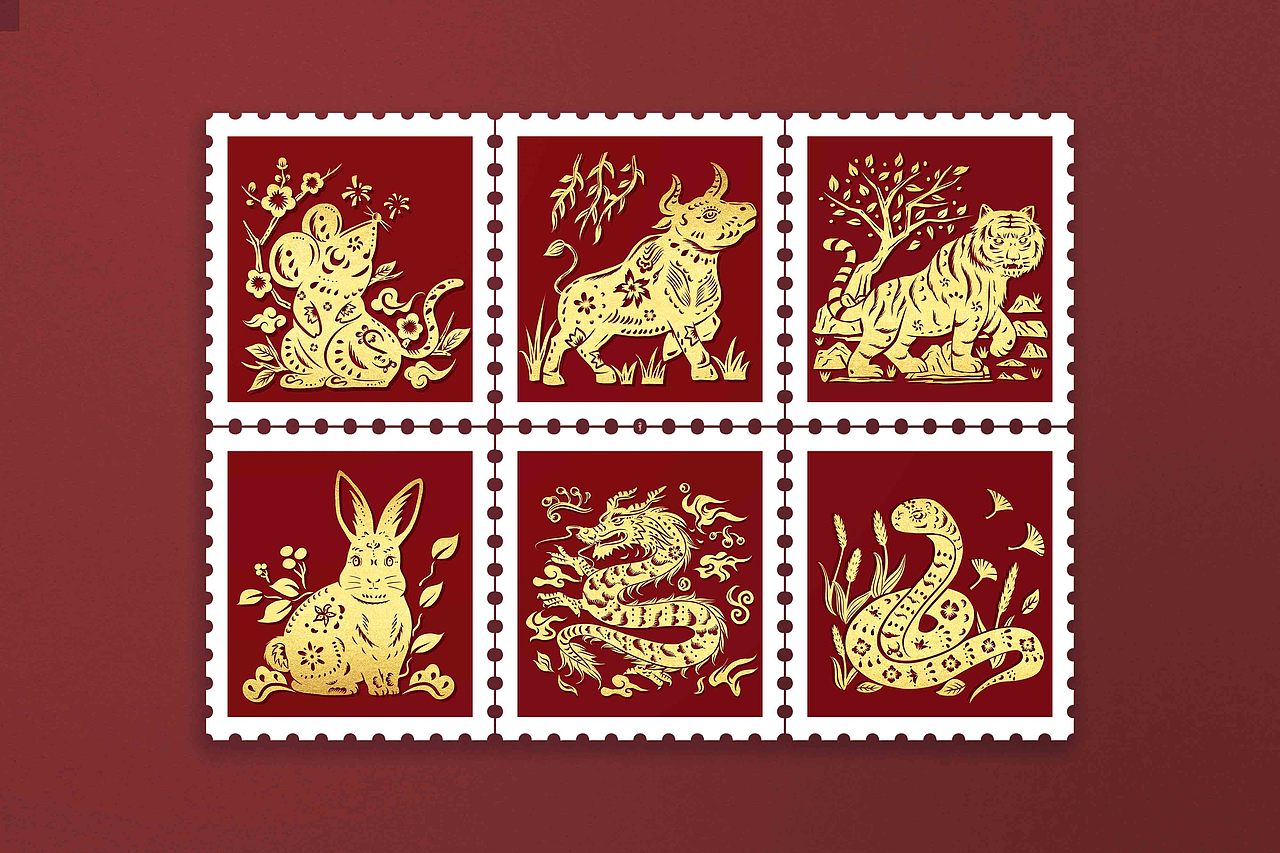 十二生肖剪纸风插画合集（图ZMzQwODc2MzQw） - 商业插画 - 站酷设计师紫兔籽原创素材 - 站酷ZCOOL