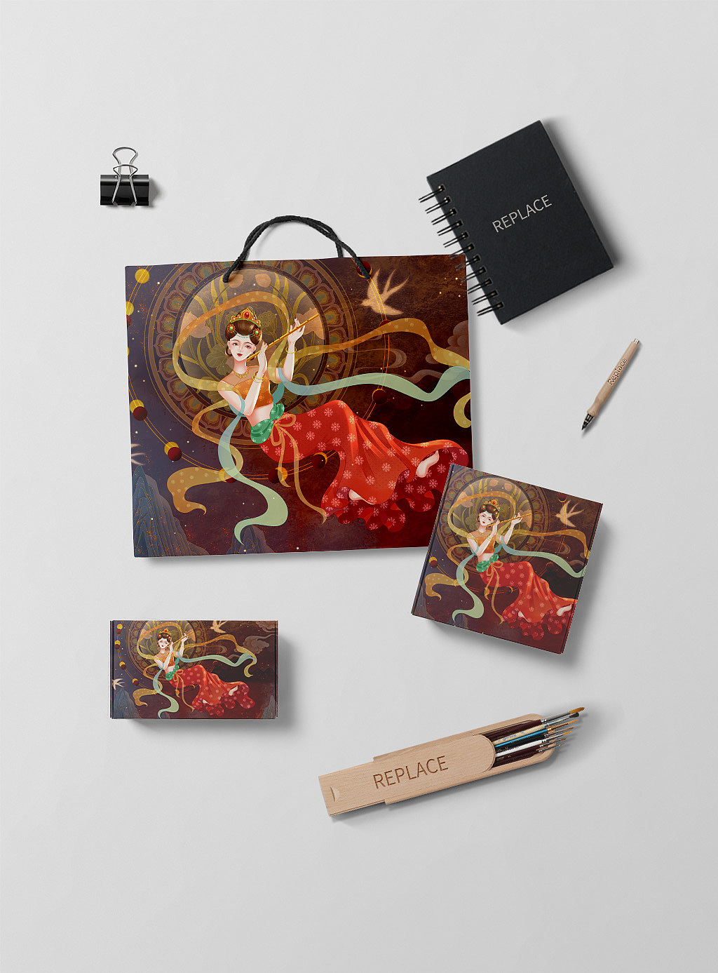 夏天畫的敦煌系列作品（圖ZMzE2OTA4OTY4） - 商業(yè)插畫 - 站酷設(shè)計師紫陌琉璃原創(chuàng)素材 - 站酷ZCOOL