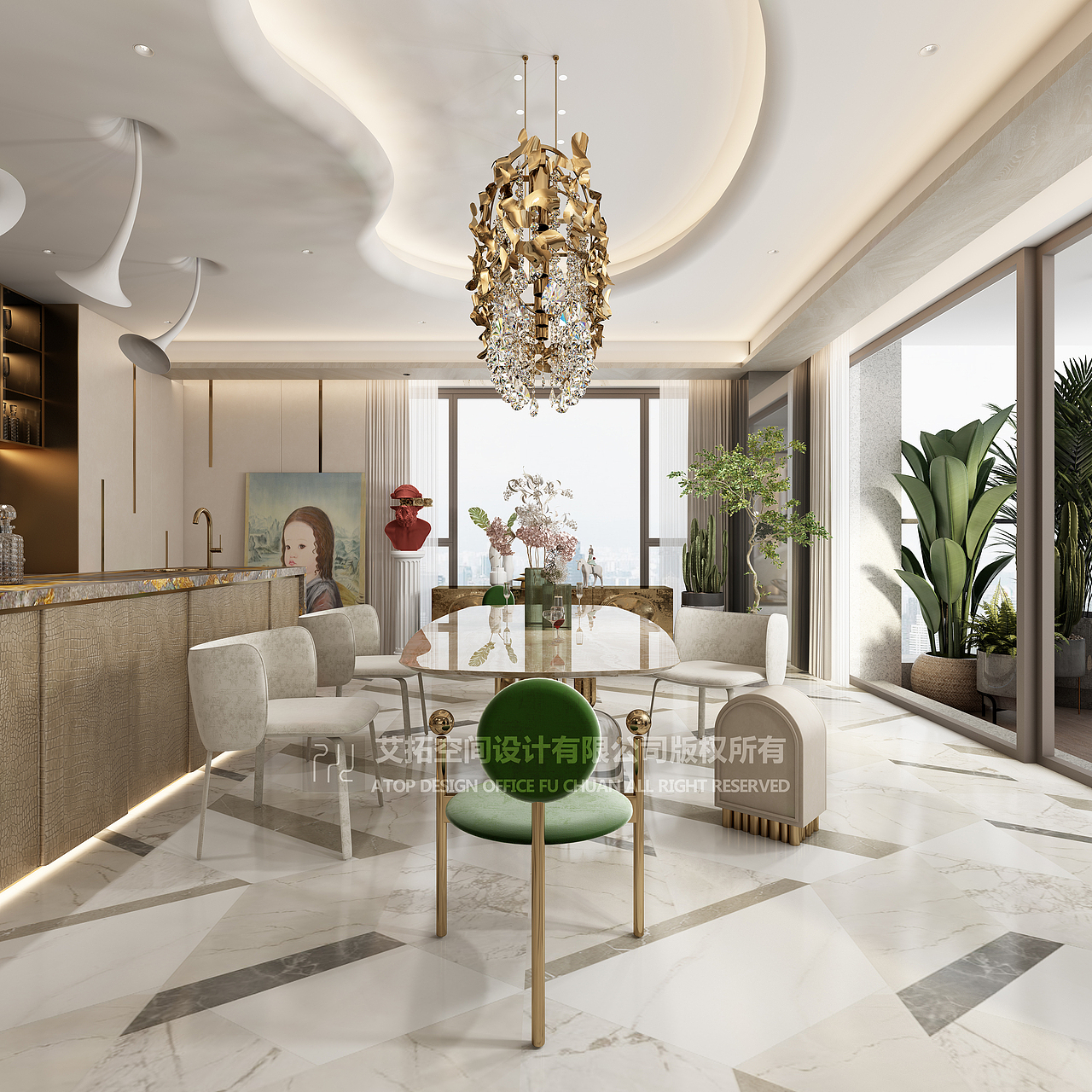 深圳艾拓设计:当大平层遇上艺术家,连空气都变得温柔