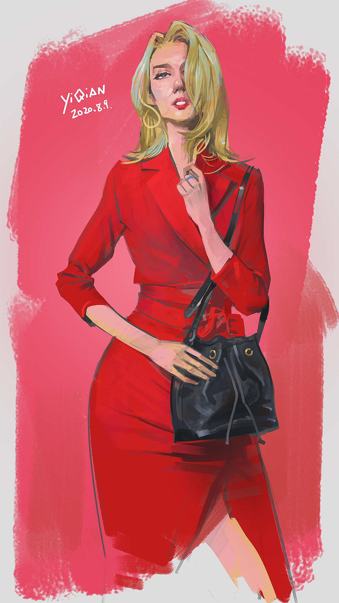 商业插画-女模特