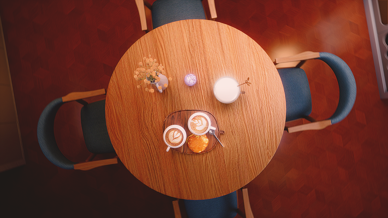 《时光咖啡店》UE5+Blender_Arkin