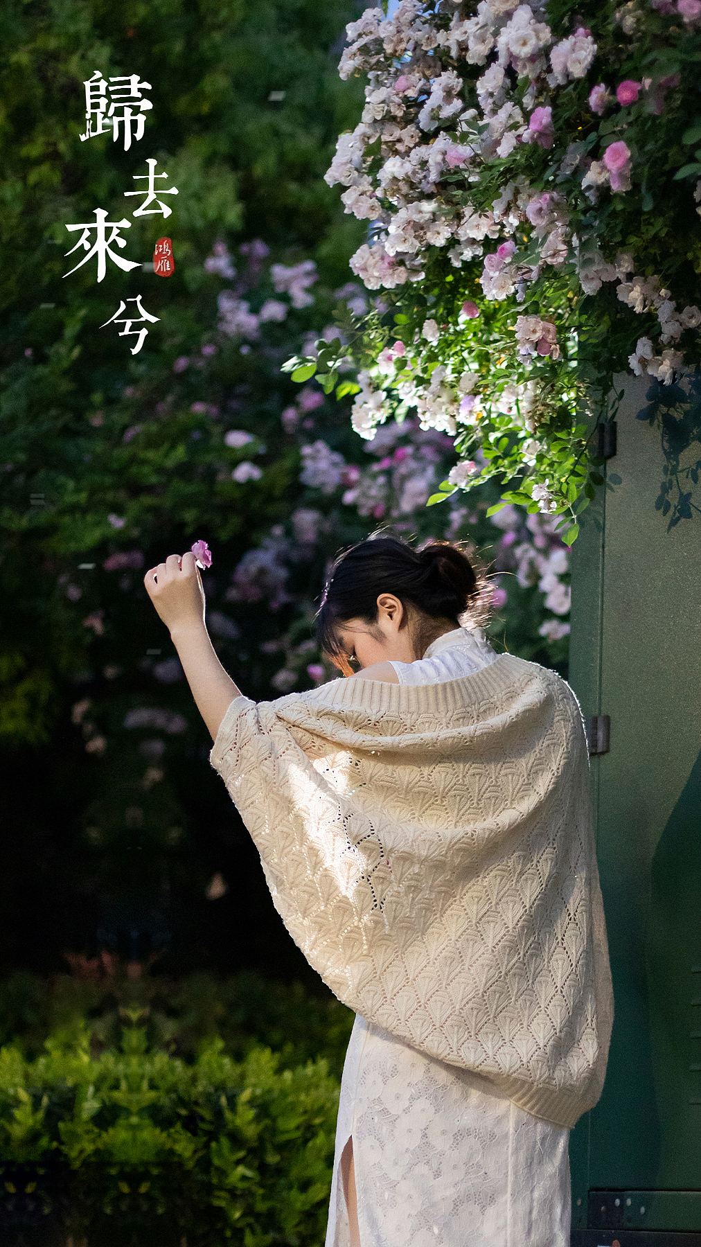 【写真】旗袍和蔷薇也很配哦