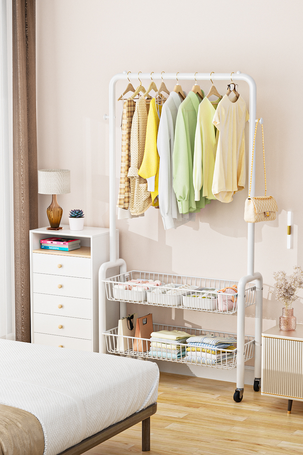 卧室客厅衣帽架/折叠碗碟架