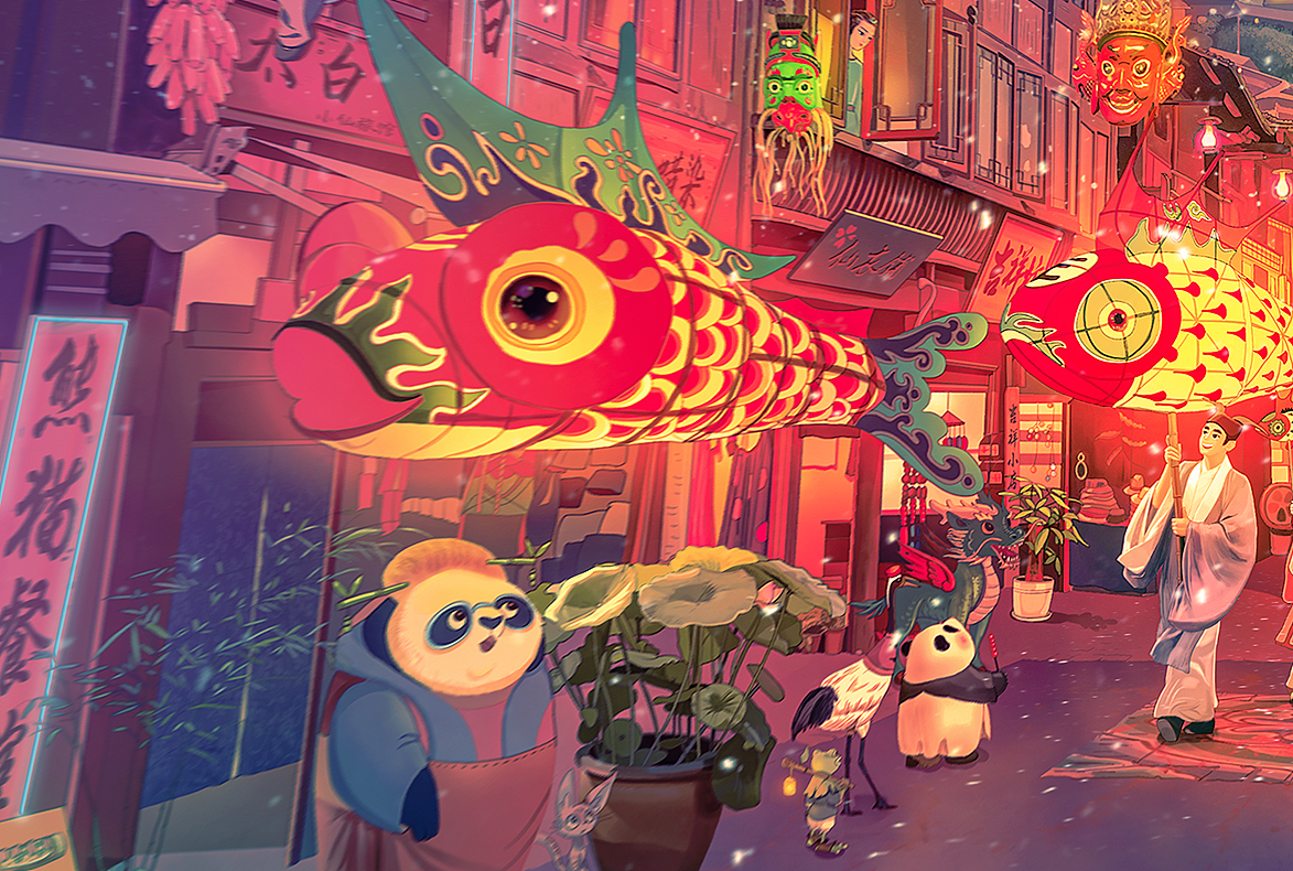 中国年（图ZMzU5MjkyNzI0） - 商业插画 - 站酷设计师晓玲插画原创素材 - 站酷ZCOOL