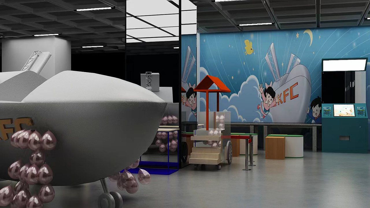 儿童品牌店铺设计3D效果图