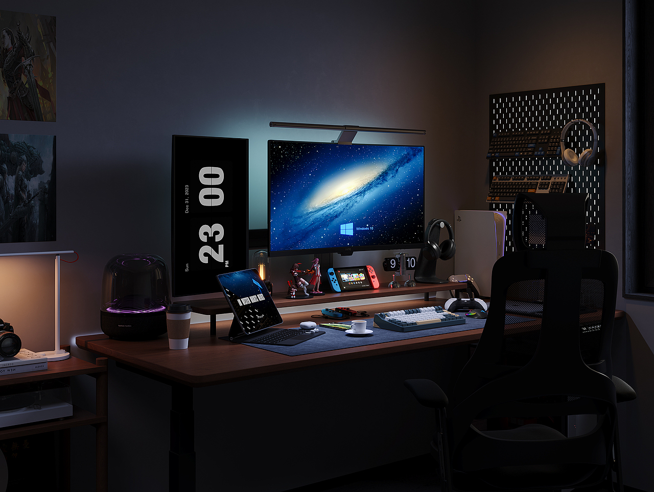 沉浸式书房渲染表现