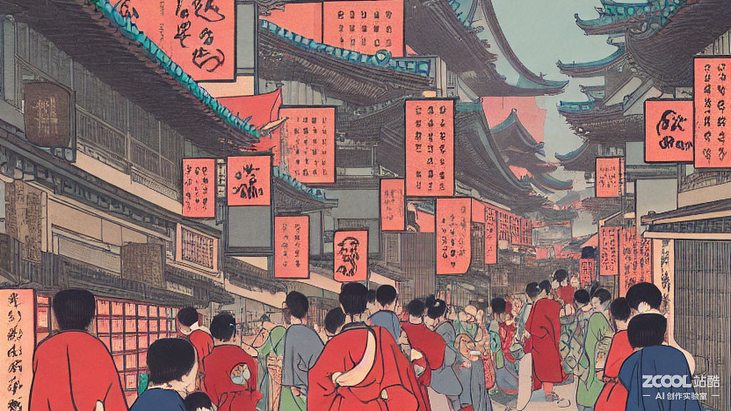 #AI创作实验室#国风盛唐街道（图ZMzE4NTc3MjI0） - AI作品 - 站酷设计师陈十一心SD原创素材 - 站酷ZCOOL