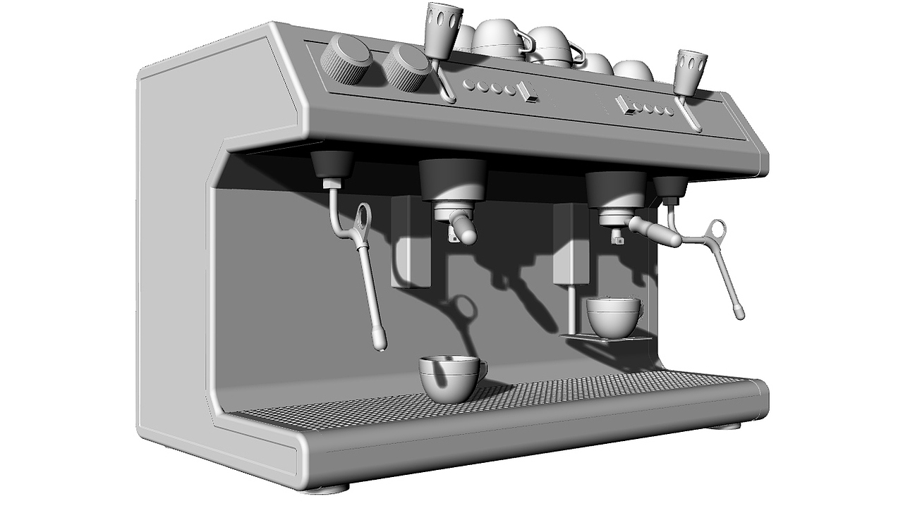 半自动咖啡机3D模型
