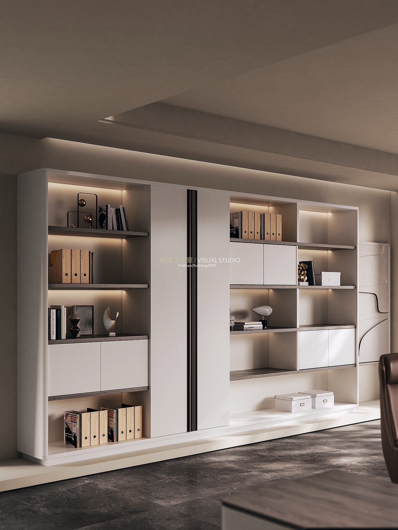 轻奢极简老板桌/职员桌效果整合