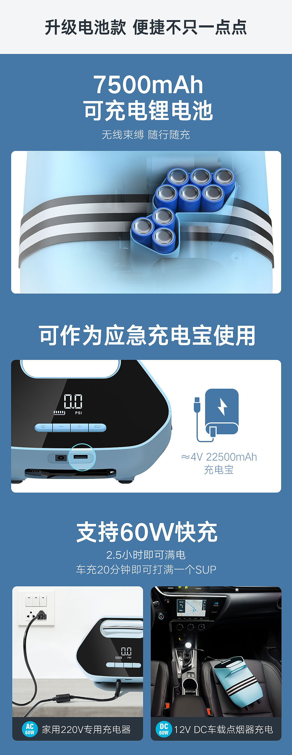 SUP站立式浆板充气泵详情页设计（图ZMzA5MTUxNjE2） - 电商 - 站酷设计师哎呀妈呀zl原创素材 - 站酷ZCOOL