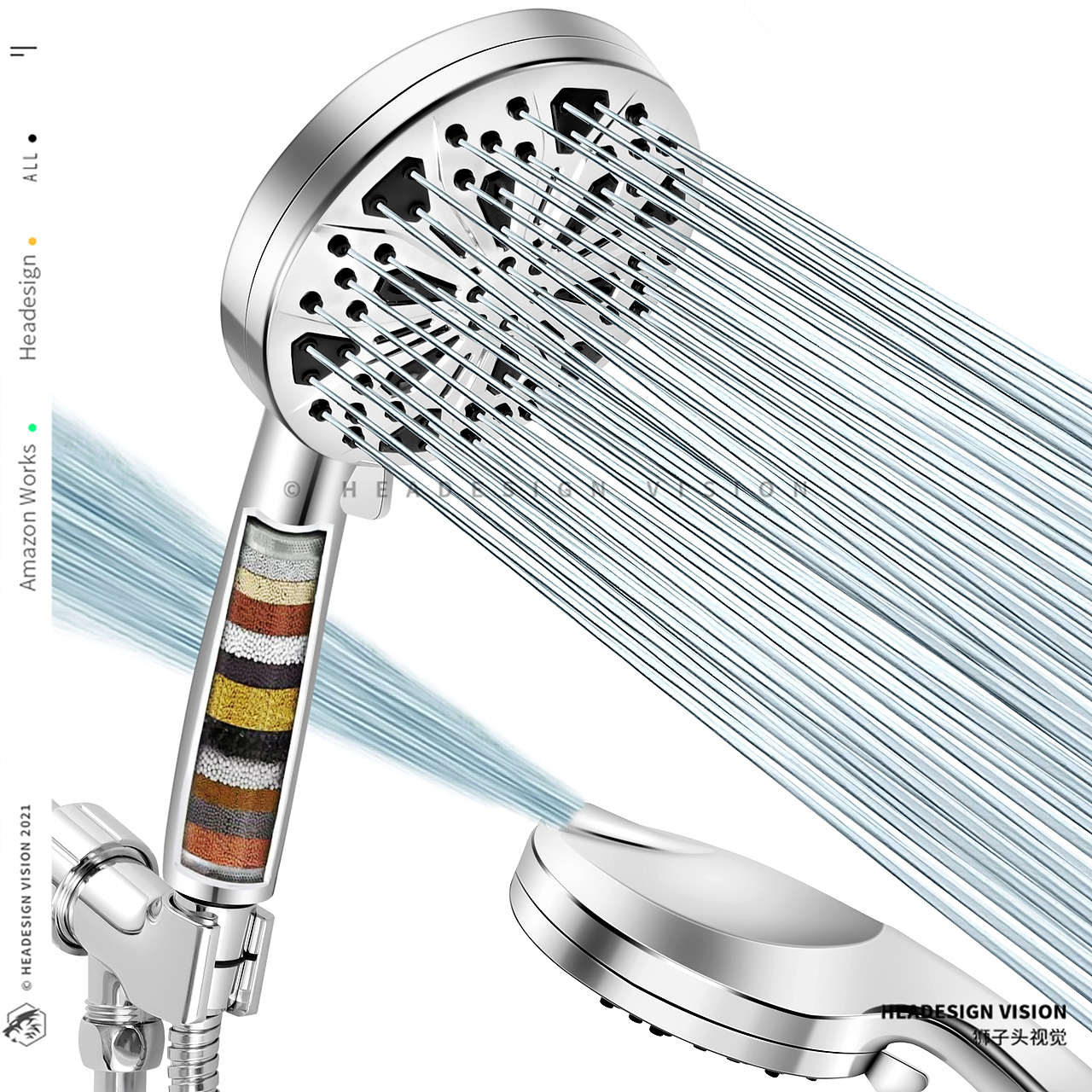花洒亚马逊产品拍摄_主图设计_A+详情页设计