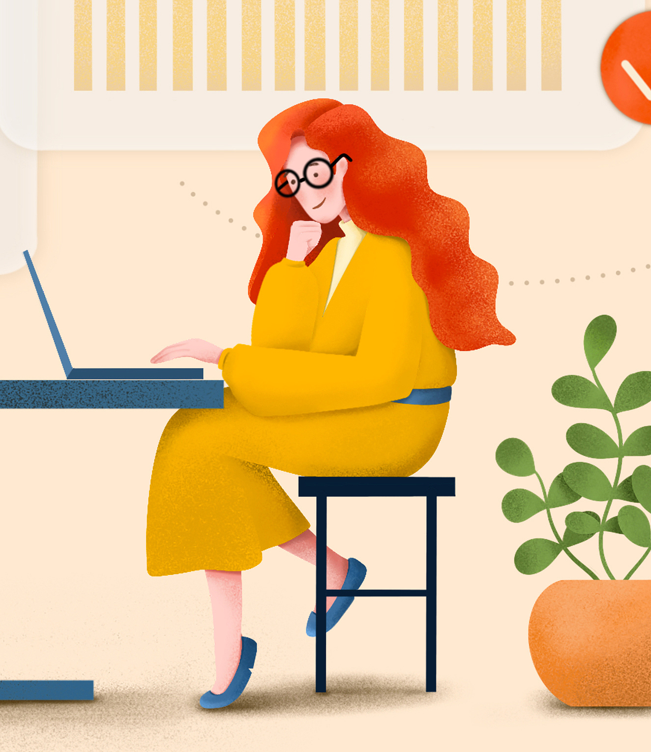 工作场景商业插画肌理风格