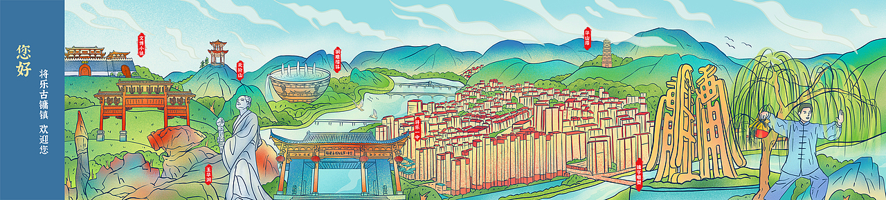 福建·将乐县13个乡镇手绘长图(图ZMzYwNTU5MjIw) - 商业插画 - 站酷设计师罗罗爱小猫原创素材 - 站酷ZCOOL