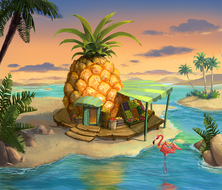 海外休閑游戲場景原畫（圖ZMzA2OTIwODY4） - 商業(yè)插畫 - 站酷設計師Sindy若葉原創(chuàng)素材 - 站酷ZCOOL