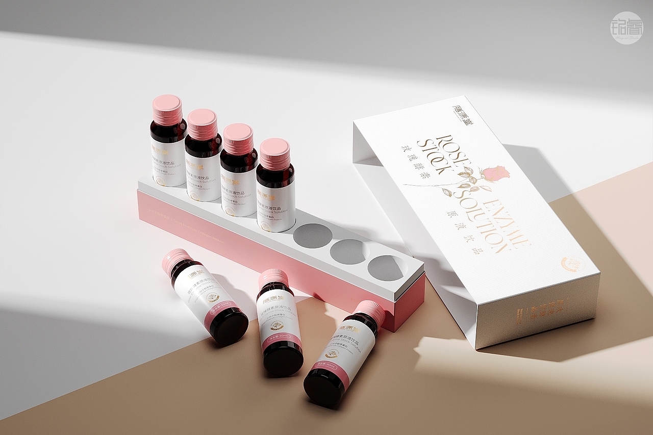 健康食品保健品包装设计玫瑰酵素饮品©刘益铭原创作品（图ZMzUxNTkwNTI0） - 包装 - 站酷设计师刘益铭原创素材 - 站酷ZCOOL