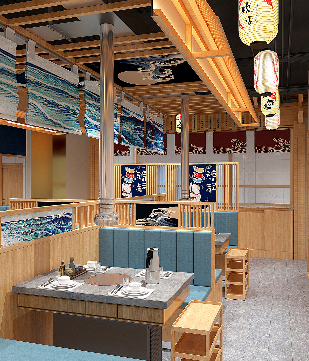 日式烤肉店 餐饮 饭店 饭店空间设计（图ZMjk5OTY1Nzky） - 酒店餐饮设计 - 站酷设计师餐饮空间设计原创素材 - 站酷ZCOOL
