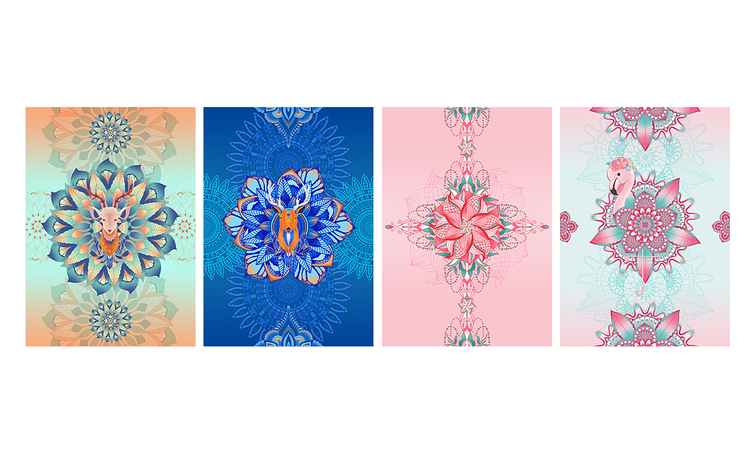 瑜伽垫文创系列图案设计（图ZMzA3MDQwNjY4） - 商业插画 - 站酷设计师天鲸创灵BD原创素材 - 站酷ZCOOL