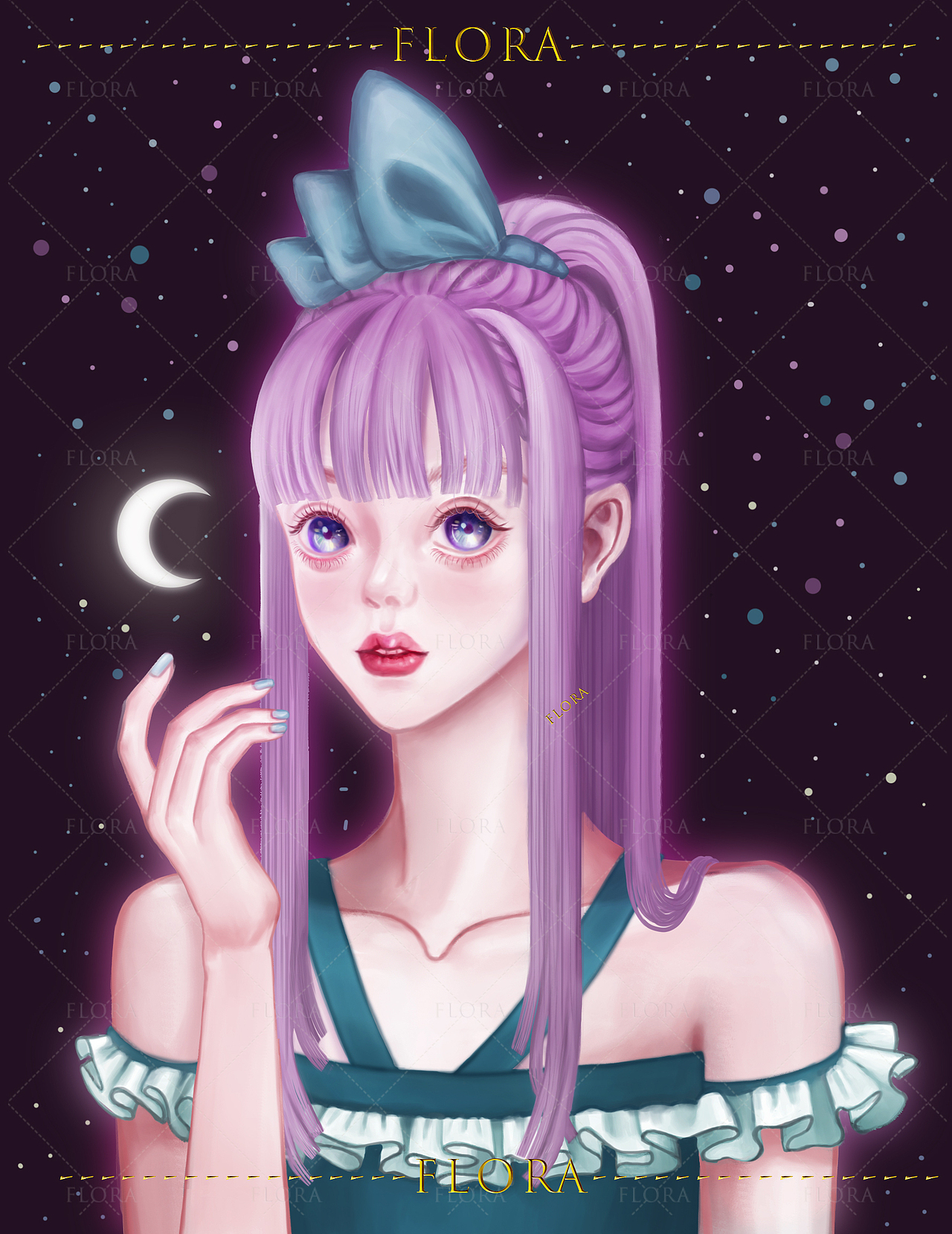 夜色深处-梦幻微写实少女系列插画合集（图ZMzMzNzQyMjA0） - 商业插画 - 站酷设计师Flora芳野原创素材 - 站酷ZCOOL