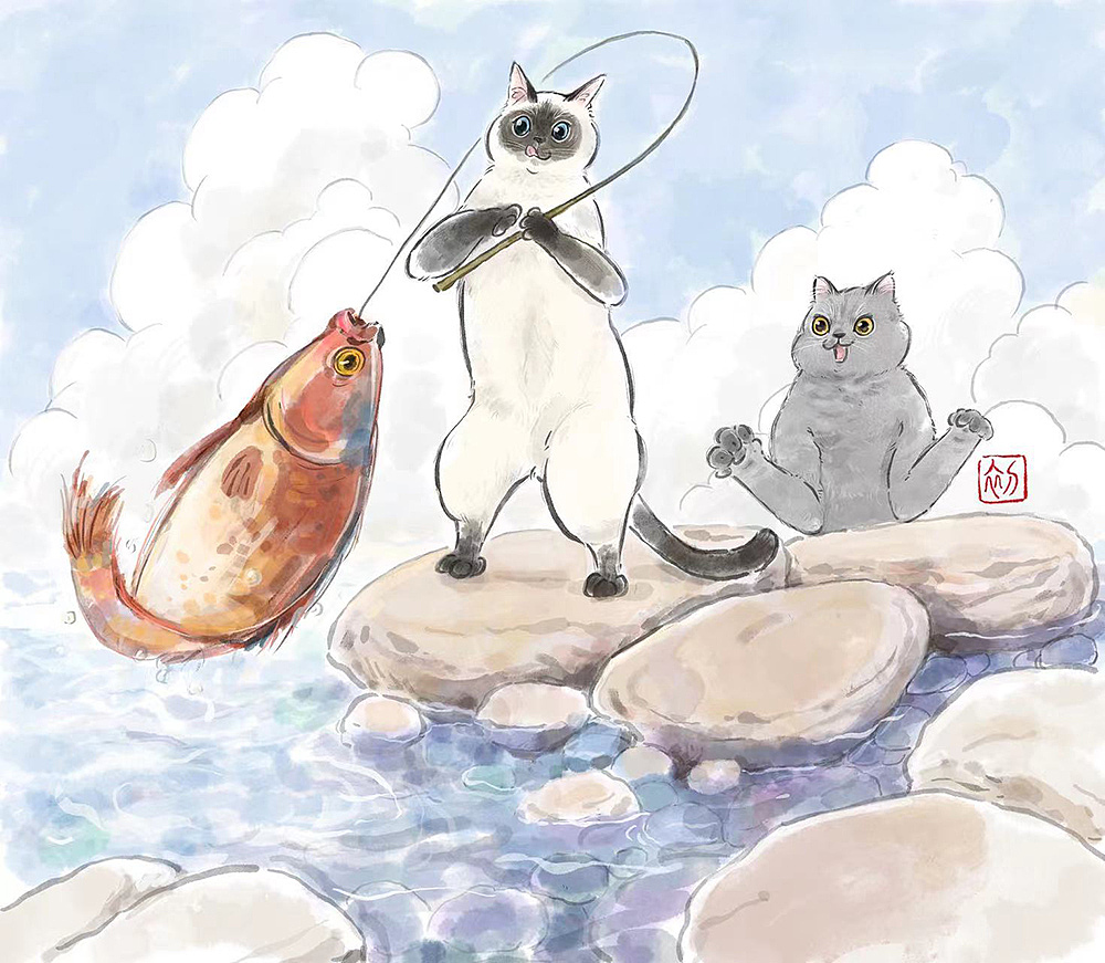 在海边（图ZMzQyMzU0OTgw） - 艺术插画 - 站酷设计师一碗鲜肉小馄饨原创素材 - 站酷ZCOOL