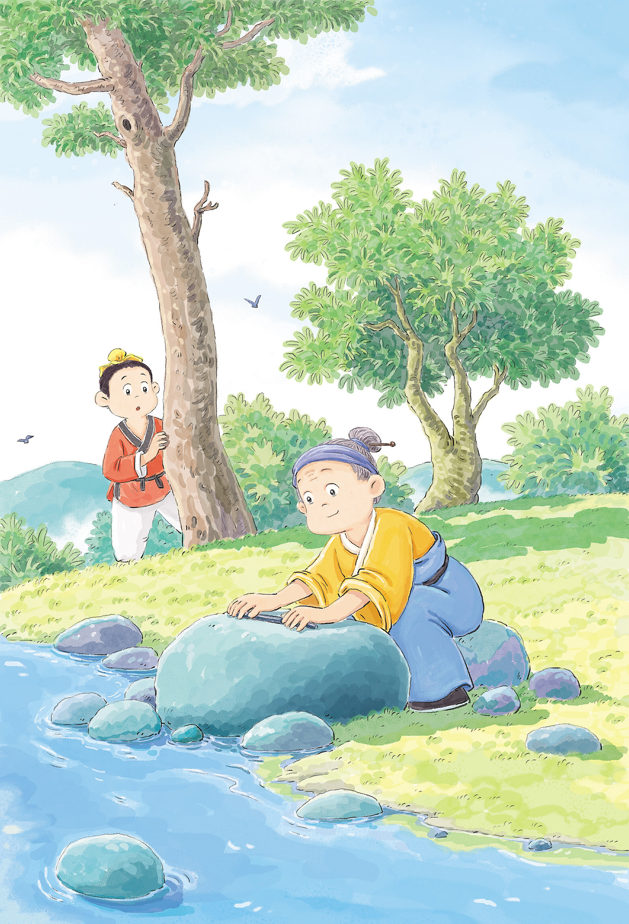 寓言故事 铁杵成针（图ZMzcxMDYwNzUy） - 绘本 - 站酷设计师插画师海豹原创素材 - 站酷ZCOOL