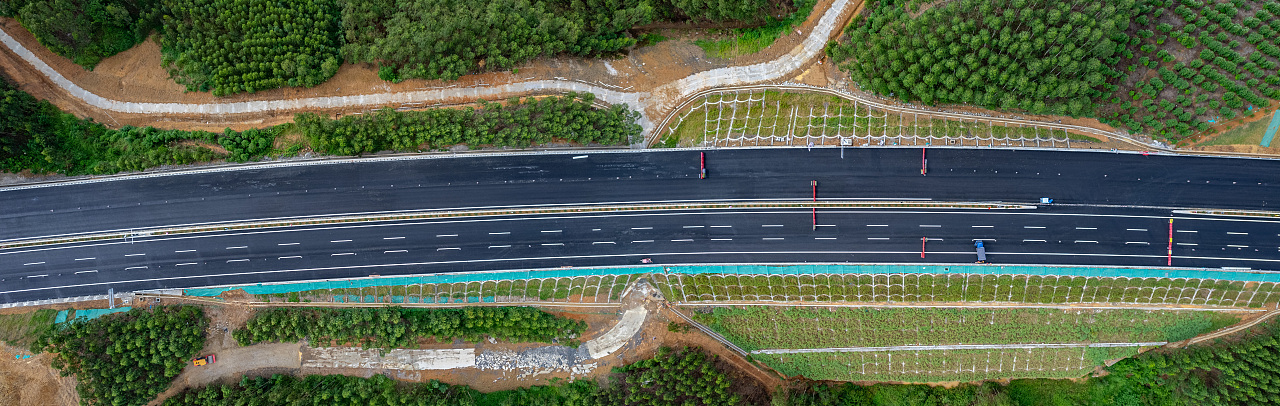 公路施工完工展示航拍摄影一组