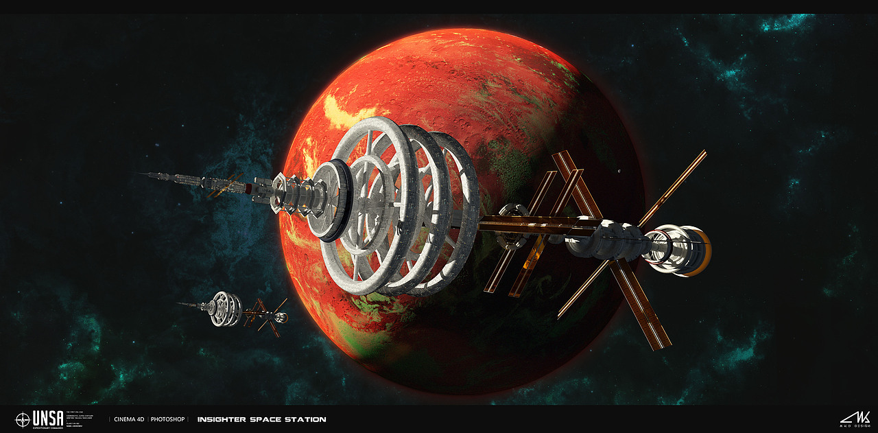 UNSA系列—联邦联合航天局-洞察者号空间站（图ZMzA3MzAwMTUy） - 场景 - 站酷设计师MakerDesign原创素材 - 站酷ZCOOL