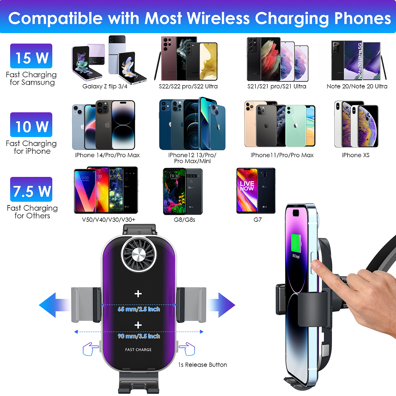 三星Z FLIP手机车载无线充