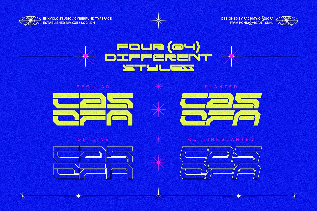 未来科幻机能赛博朋克电竞游戏运动海报标题英文字体