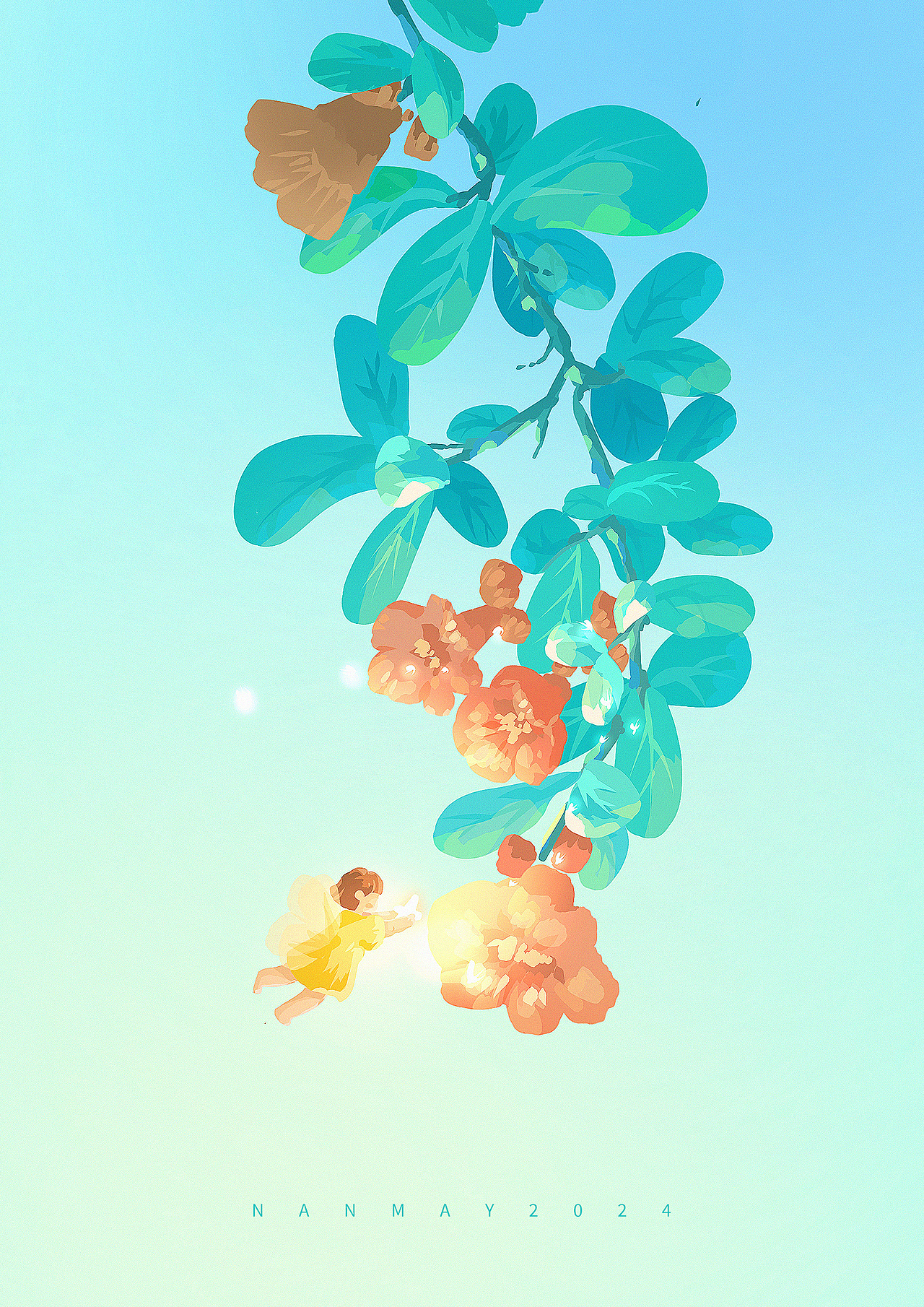 给花朵的雨露,说不定是星星模样的呢